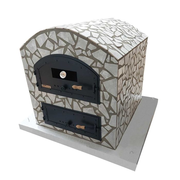 DUO XXL piec chlebowy do pizzy niebezpośrednio dopalany płytki granit