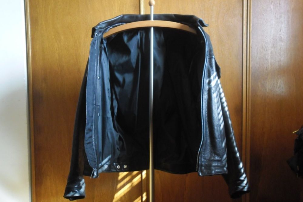Blusão de pele Masculino Motard Middleton Tam.46 Preto