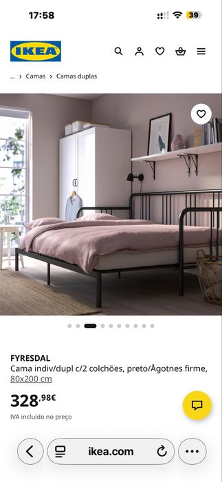 Cama indiv/dupl c/2 colchões