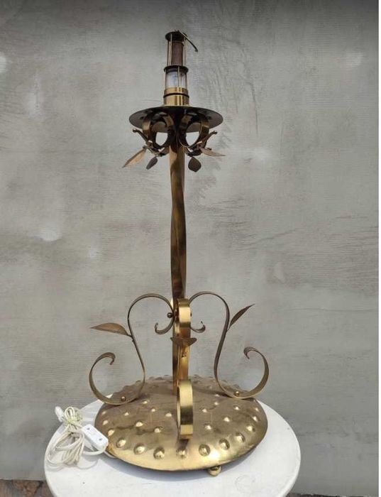 Lampka górnicza,mosiężna,wys.87 cm.vintage lat 60