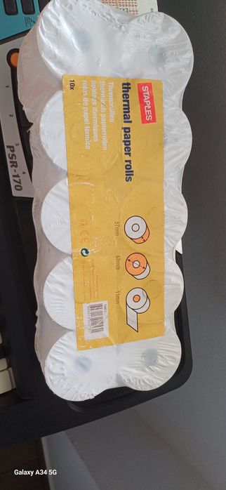 Staples Rolo Térmico, 57 x 60 x 11 mm, Branco, Emb