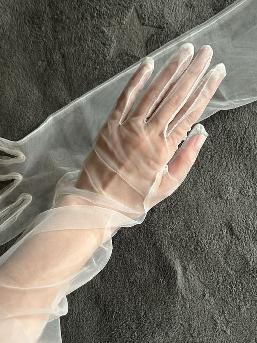 Рукавички весільні ,молочні