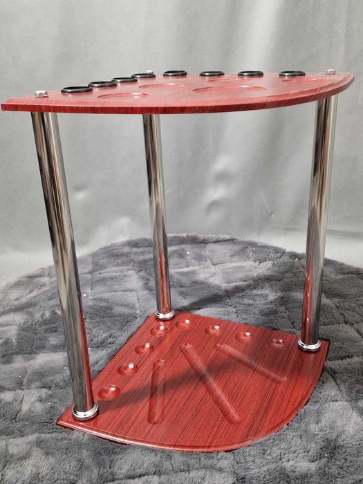 Stojak bilardowy 8-otworowy pionowy uchwyt  w kształcie wachlarza