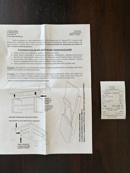 Ława / stolik kawowy L27 90x60 cm – orzech ciemny, jak nowa