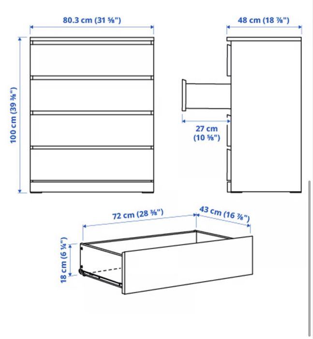 Cómoda 4 gavetas MALM IKEA