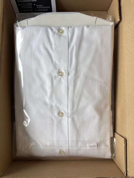 Koszula męska LOOPER - biała z długim rękawem  176/182