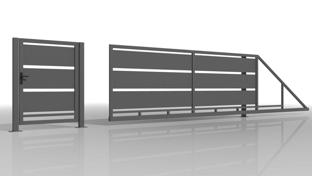 Furtka SUPREME 3 poziome pasy z blachy 90x142cm PRODUCENT