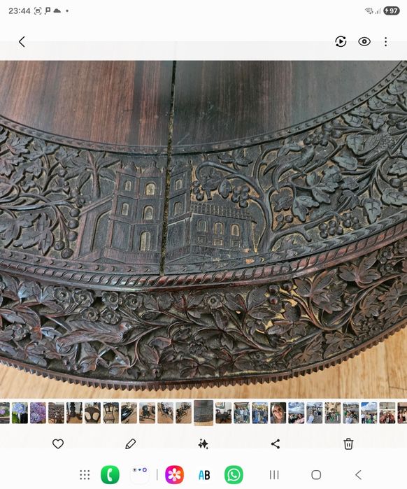 Conjunto Antigo Mesa e Cadeiras Indo Português