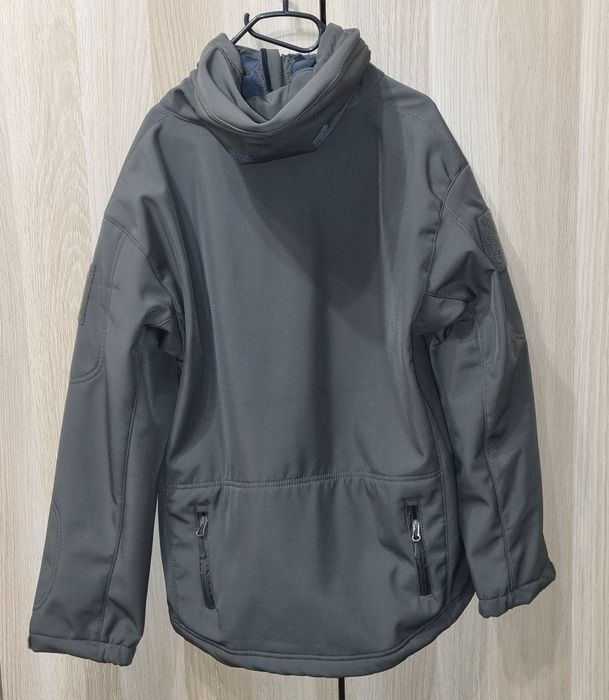Kurtka taktyczna z kapturem, szara, grey, M