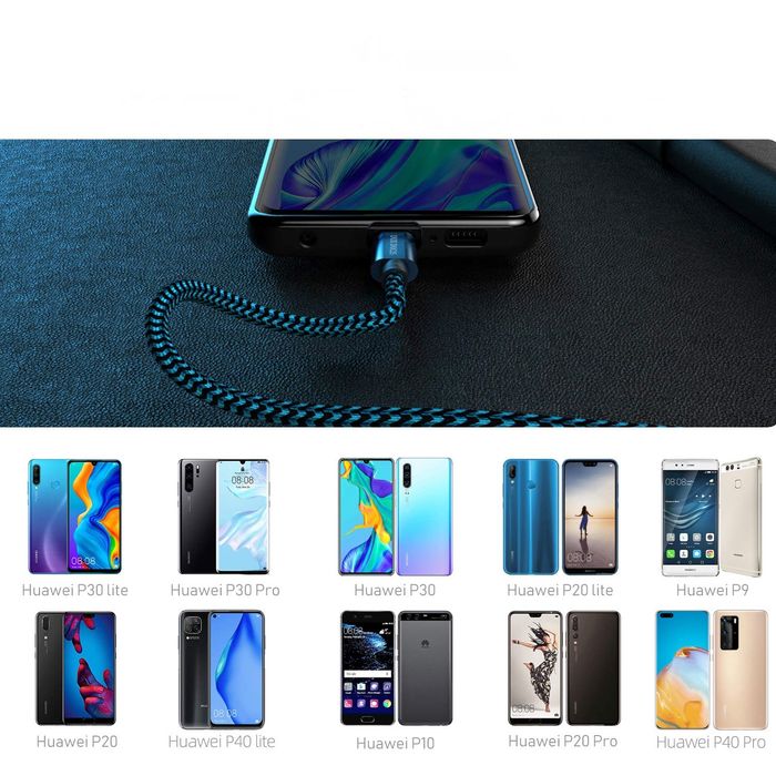 Kabel usb-c szybkie ładowanie 5a 1m dux ducis do huawei p30 p30 pro