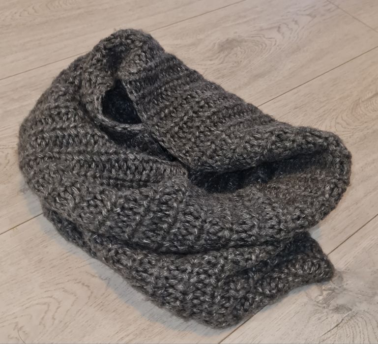 Szalik wełniany komin damski szary H&M