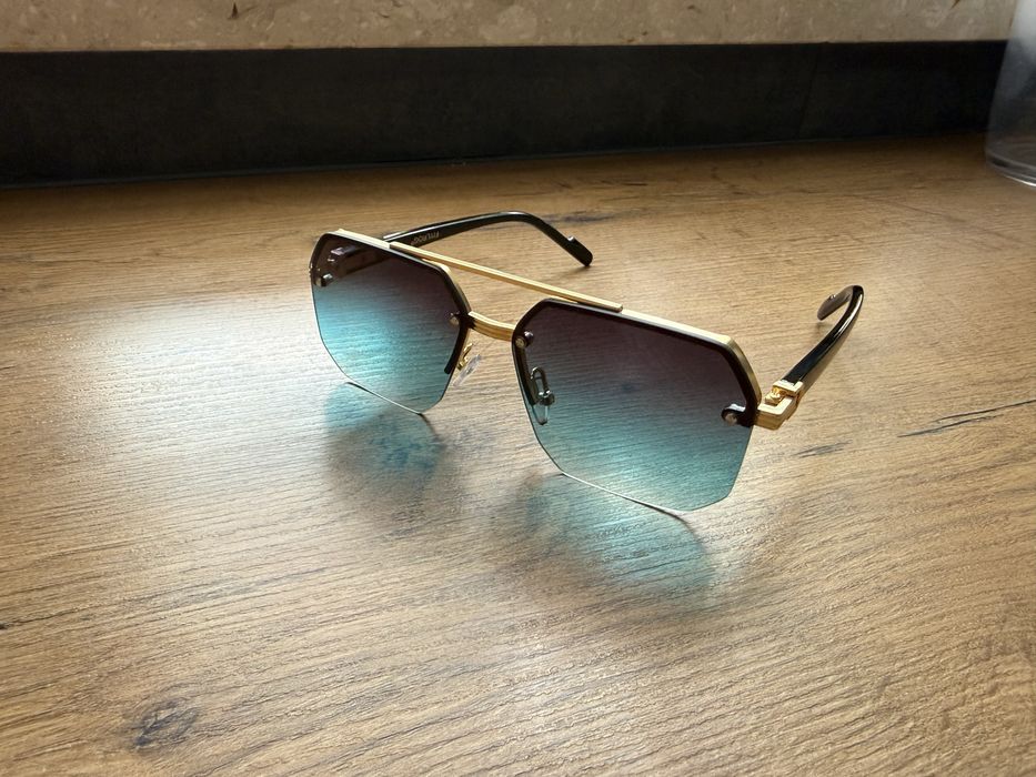 Okulary Tony Stark Iron Man EDITH Premium Złote Metalowe + Nakładki