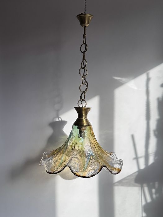 Włoska lampa wisząca Murano, lata 70te, szkło artystyczne