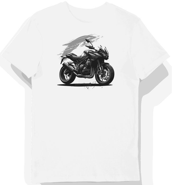 Koszulka męska biała Motocyklowy Styl Dynamika L