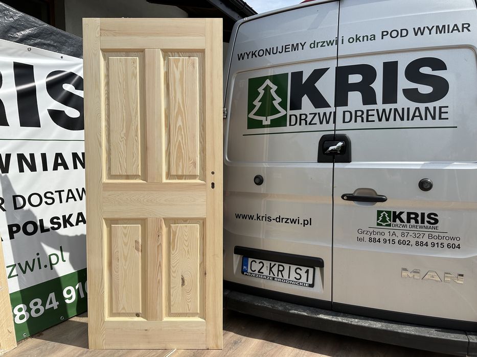 Drzwi wewnętrzne drewniane  lite sosnowe Na Każdy wymiar Cała Polska