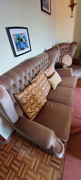 Sofás de veludo estilo antigo