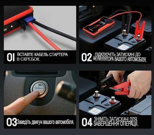 Автомобільний пусковий пристрій Бустер ENGIHU Y2, 12000 мАг,1200A,,12V