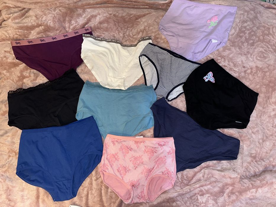 Zestaw p10 szt. Majtki damskie z wysokim stanem i figi / L