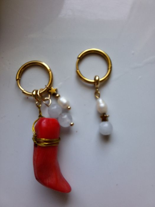 Kolczyki Sommer. Koral perła akwamaryn