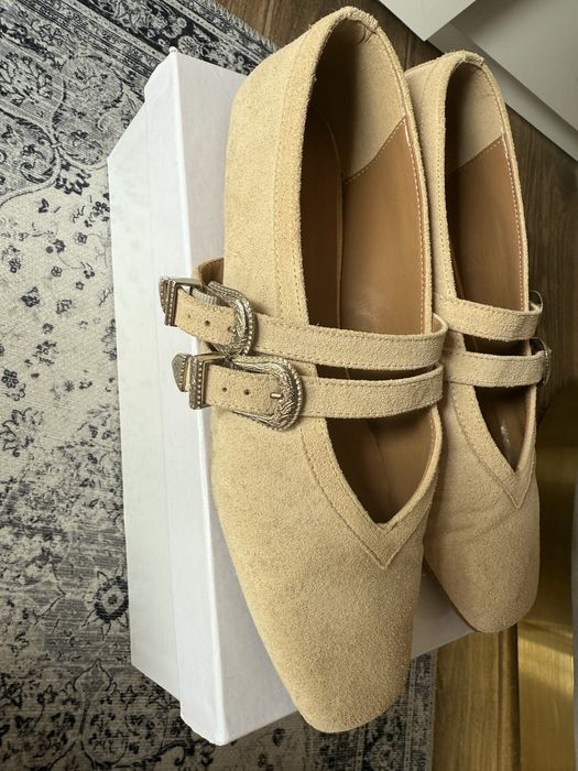 Lestrosa baletki skóra zamsz 40