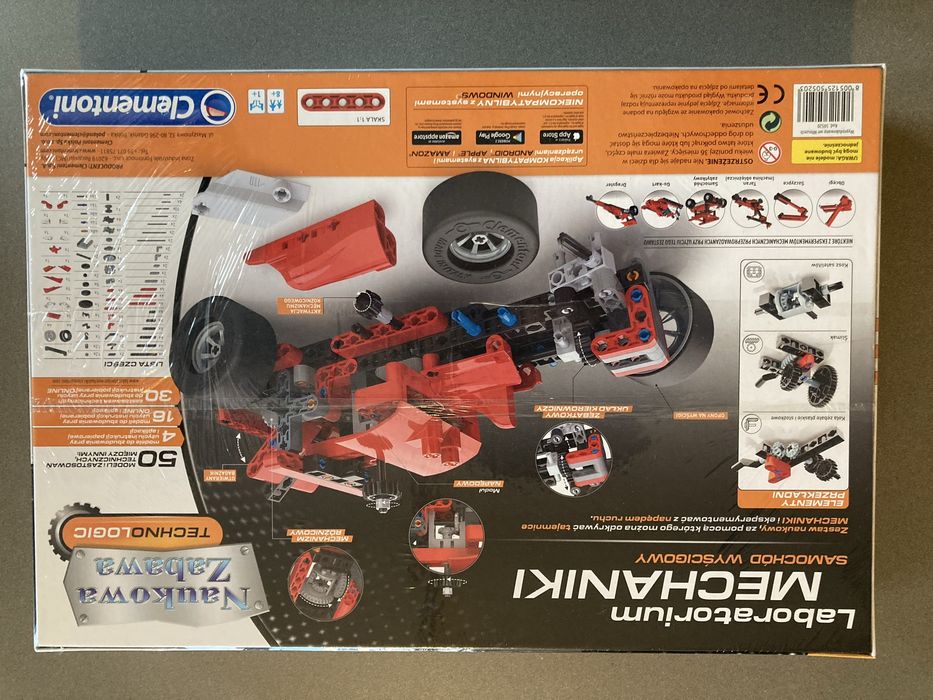 Clementoni duży zestaw - Laboratorium Mechaniki - samochód wyścigowy, 50 modeli