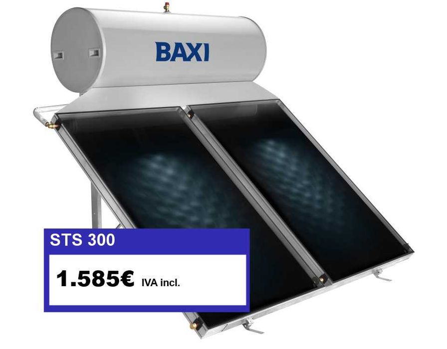 Painel Solar Termossifão BAXI 300 Litros Ferro Vitrificado