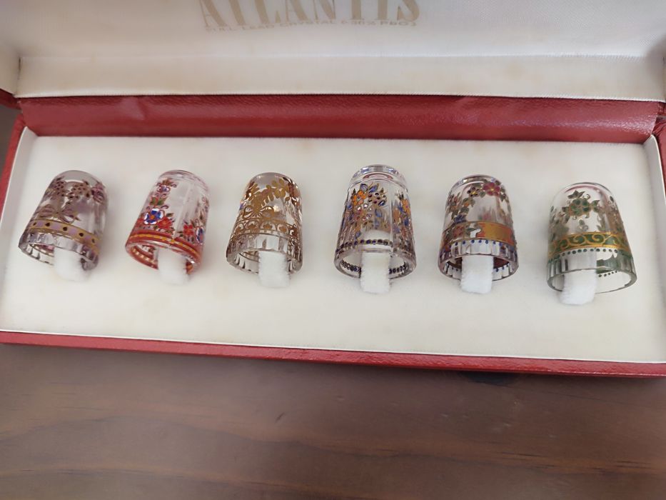 Conjunto 6 Dedais Coleção Cristal Atlantis - Originais / Pintados à Mão