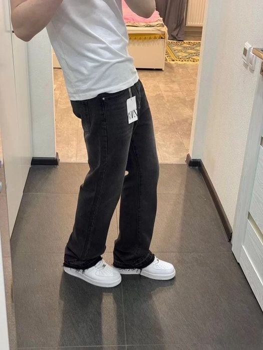 Джинсы Flared Zara type черные jeans клеш