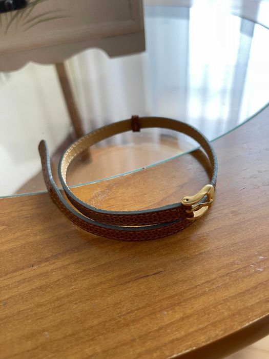 Skórzana bransoleta Lilou ze złotym zdobieniem