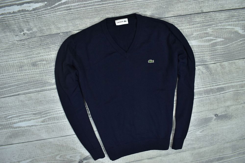 Lacoste Granatowy Wełniany Sweter Męski M