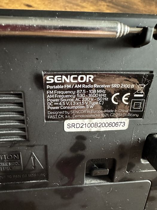 Radio sencor sprawne