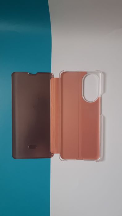 Etui z klapką do Huawei Nova 9,Honor50 Clear View Case Różowe złoto