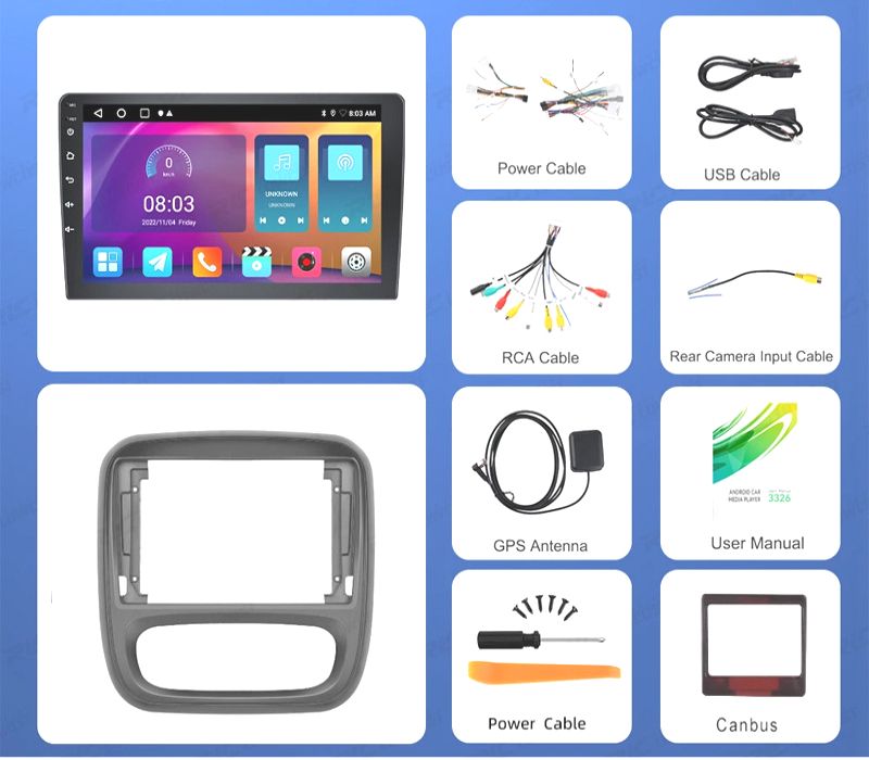 RÁDIO GPS ANDROID 13 RENAULT TRAFIC / OPEL VIVARO 14-19