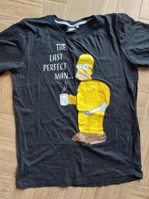 Używany męski t-shirt SIMPSONS LAST PERFECT MAN HOMER, rozm. 2XL