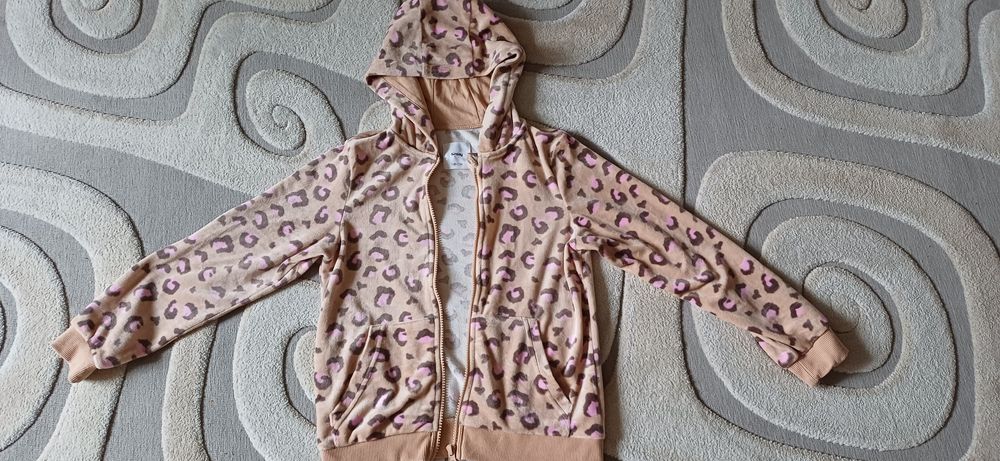 Bluza welurowa panterka 140