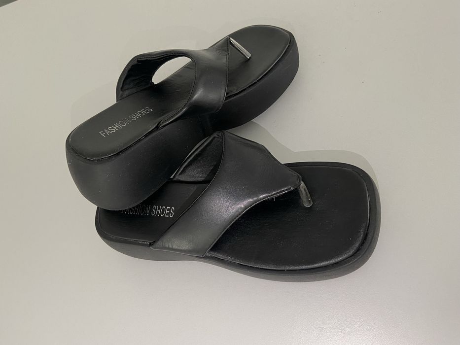 Chinelo Plataforma Preto – Tamanho 40 – Pouco Uso