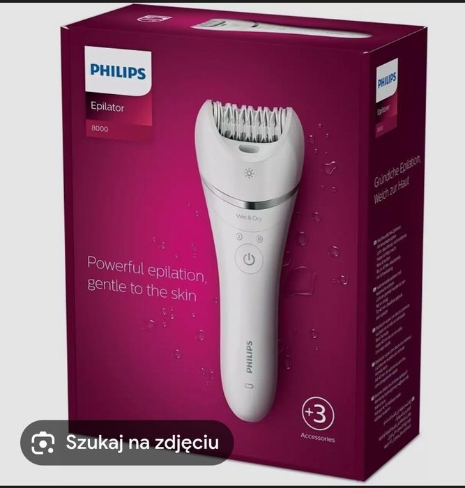 Depilator Philips 8000 na such i mokro.