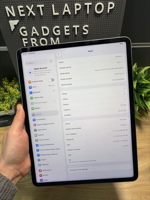 Apple Ipad Pro 12.9 6 Gen M2 512GB Wifi  Bypass !