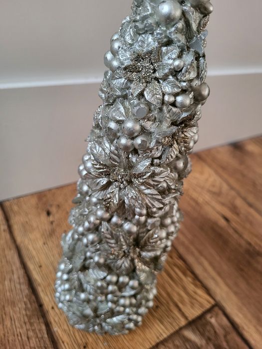 Home&you srebrna świeczka choinka