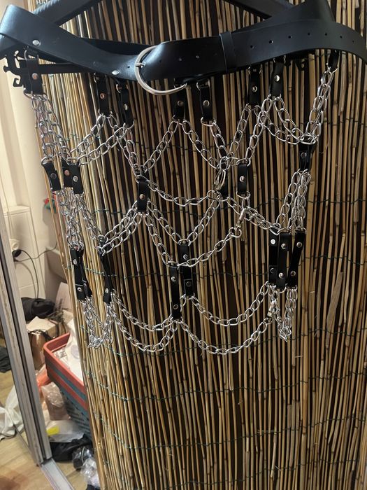 #Skórzany Pasek z Łańcuszkami#HARNESS#Damski-Spódniczka#WALENTYNKI#
