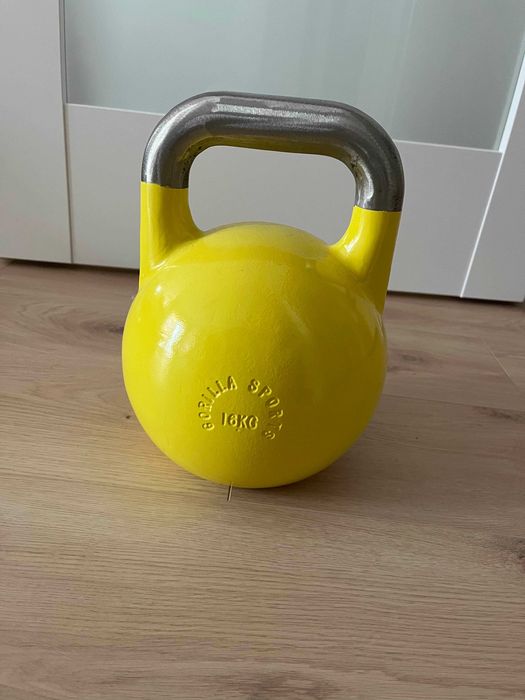 Kettlebell turniejowy 16 kg stalowy  - Gorilla Sports - NOWY