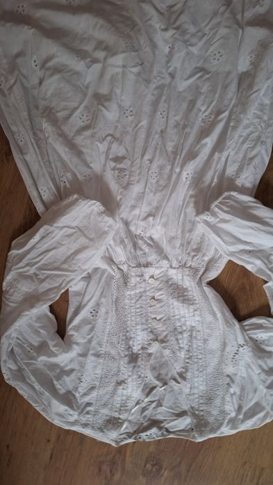 Sukienka Zara biała boho 100 % bawełna haft 36/38