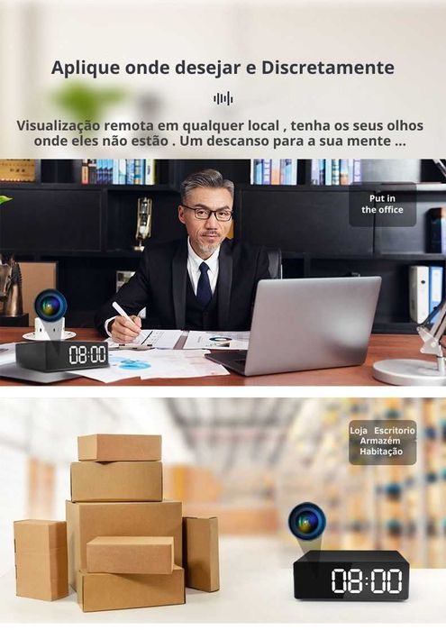 Mini Câmara Relógio Wi-Fi Full HD camera oculta Descubra a Verdade