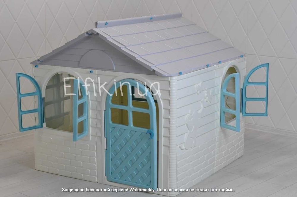 Детский домик пластиковый со шторками