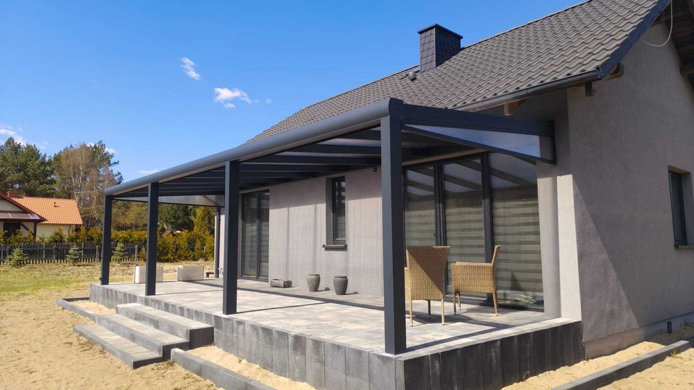 Nowoczesne zadaszenie tarasu 3×4 m – skonfiguruj swój model