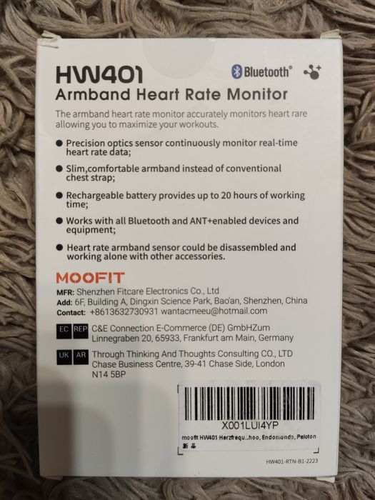 Moofit HW401 Браслет с монитором сердечного ритма, водонепроницаемый I