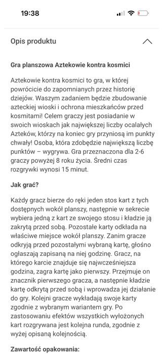 Gra Aztekowie kontra kosmici Wiek 8+ Jak nowa