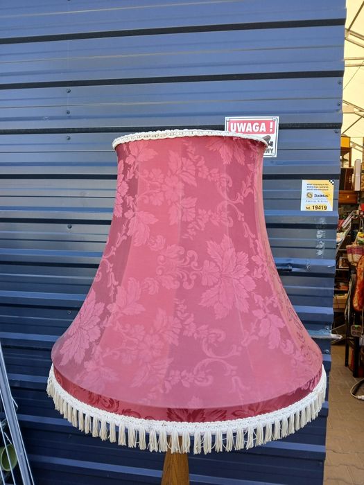 Lampa  stojąca vintage czerwony klosz