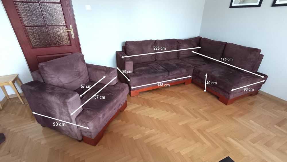 Narożnik wraz z fotelem