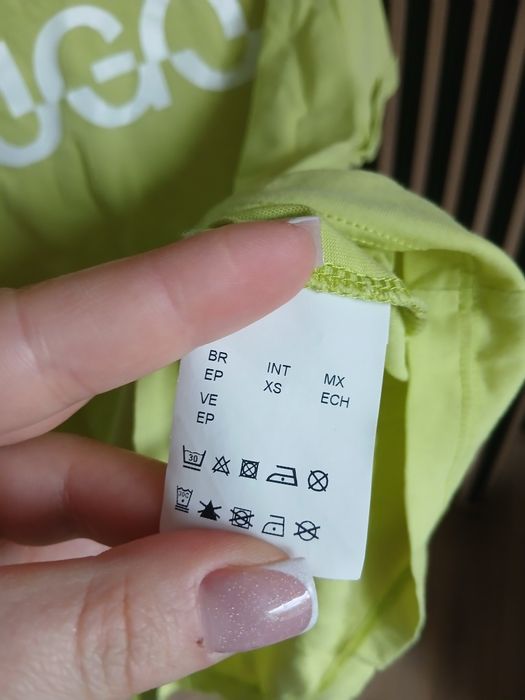 Limonkowy t-shirt Hugo Boss
